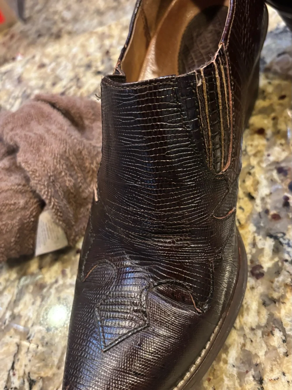 Ariat Women’s Genuine Teju Lizard Western Ankle Boots Brown Size 8B Leather